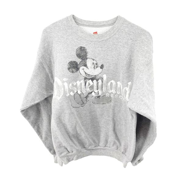 Disneyland Walt Disney World Mickey Mouse Crew Neck Gray Sweatshirt Size Small - Picture 1 of 5